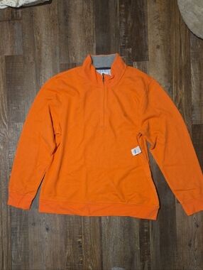 Brooks Brothers Orange Quarter-Zip Sweater
